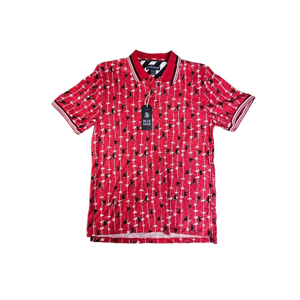 Men’s NWT LARGE BLUE GEAR MONKEYS GRAPHIC DRESS SHIRT